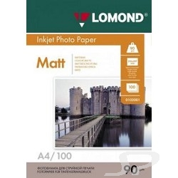 Бумага и пленка LOMOND 0102001  Матовая бумага 1х A4, 90г/ м2, 100 листов - 13990
