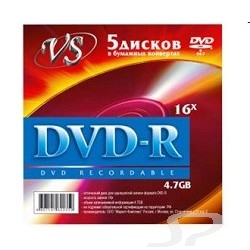 LG Диски VS DVD-R 4.7Gb, 16x конверт 5шт. - 43528