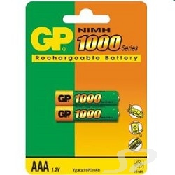 GP Аккумулятор 100AAAHC -CR2/ -UC2PET-G/ BC2PET-G AAA 1000mAh 2 шт. в уп-ке - 16950