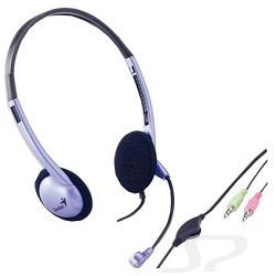 Наушники, микрофоны GENIUS HS-02B Наушники с микрофоном регулятор громкости - 18014