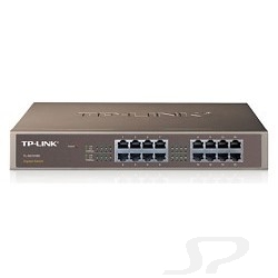 Сетевое оборудование TP-LINK TL-SG1016D Коммутатор 16-port Gigabit Desktop/ Rackmount Switch, 10/ 100/ 1000M RJ45ports, metal case - 19298
