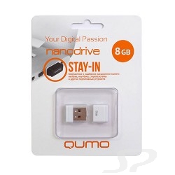 Носитель информации QUMO USB 2.0  8GB NANO [QM8GUD-NANO-W] White - 15400