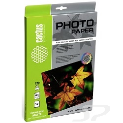 Бумага Cactus CS-MA422050DS Фотобумага  CS-MA422050DS матовая двусторонняя, А4, 200 г/ м2, 50 листов - 47433