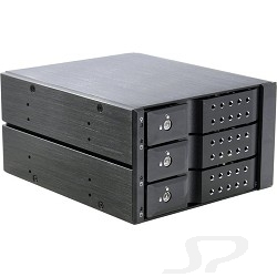 Опции к серверам Procase Hot-swap корзина T3-203-SATA3-BK 3 SATA3/ SAS 6Gb черный hotswap trayless aluminium mobie rack module 2x5,25 1xFAN 80x15mm - 20908