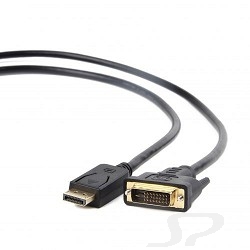 Gembird Кабель DisplayPort-DVI / Cablexpert 1м, 20M/ 19M, черный, экран, пакет CC-DPM-DVIM-1M - 16426