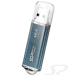 Носитель информации Silicon Power USB 3.0  USB Drive 64Gb, Marvel M01 [SP064GBUF3M01V1B], Blue - 15367