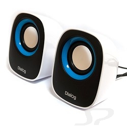 Колонки Dialog Colibri AC-06UP BLACK-WHITE - акустические колонки 2.0, 6W RMS, черно-белые, питание от USB - 18438