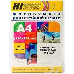 Бумага Hi-Black A200402U Фотобумага глянцевая односторонняя Hi-image paper  A4, 210 г/ м, 100 л. H210-A4-100 - 25202