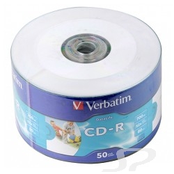 Диск Verbatim Диски CD-R 80min, 700mb, 52x Shrink/ 50 Ink Print [43794] - 31005