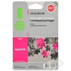 Расходные материалы Cactus CLI-451M Картридж струйный  CS-CLI451M пурпурный для Canon MG 6340/ 5440/ IP7240 9,8ml - 34301