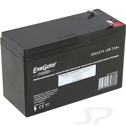 Батарея EXEGATE  EP234538RUS Аккумуляторная батарея EG7.5-12 / EXG1275, 12В 7.5Ач, клеммы F1 универсальные - 46829