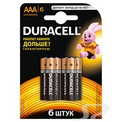 Батарейка Duracell l LR03-6BL BASIC 6/ 60/ 33840 - 60917