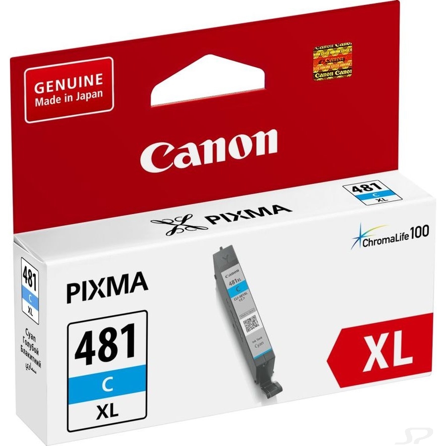 Расходные материалы Canon CLI-481XL С 2044C001 Картридж для PIXMA TS6140/ TS8140TS/ TS9140/ TR7540/ TR8540, 519 стр. голубой - 64826