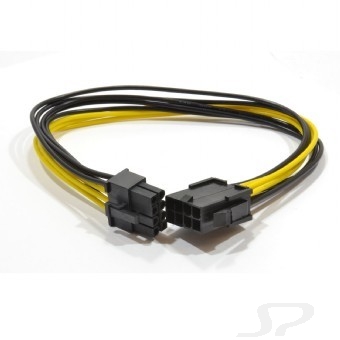 Кабель Gembird Cablexpert Удлинитель кабеля питания PCI-Express 6+2pin M/ PCI-Express 6+2pin F, 30см CC-PSU-84 - 64892