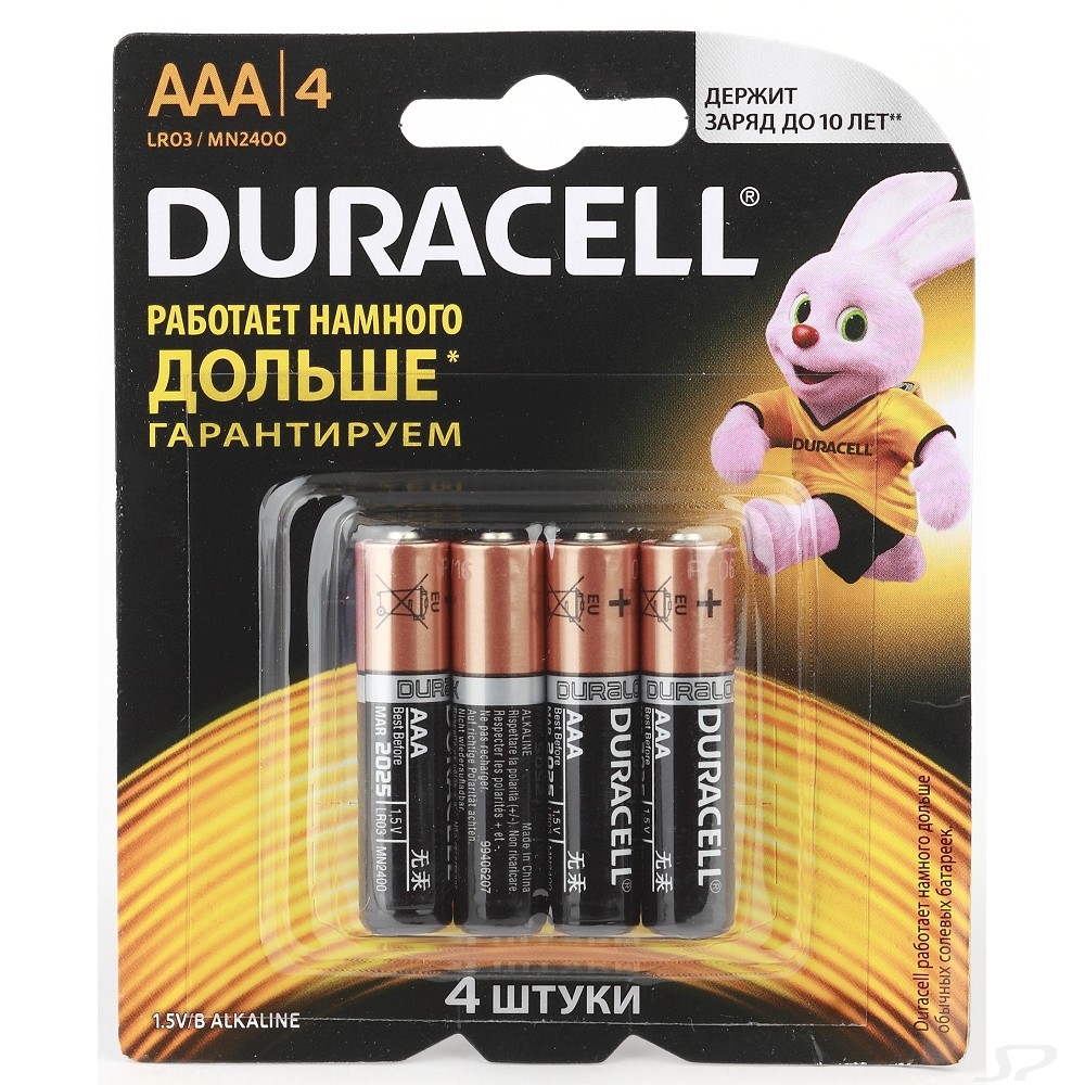 Батарейка Duracell LR03-4BL BASIC CN 48/ 192/ 29184 - 71401