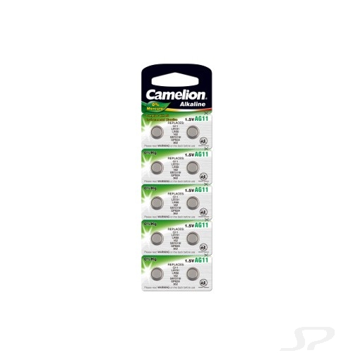 Батарейка Camelion G11 BL-10 Mercury Free AG11-BP10 0%Hg , 362A/ LR721/ 162 батарейка для часов - 74342
