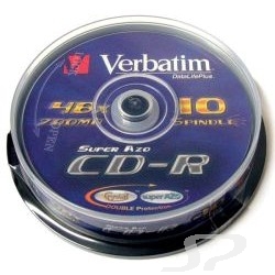 Диск Verbatim 43437/ 43429 Диски CD-R  10 шт., 48/ 52-x 700Mb, Cake Box - 16093