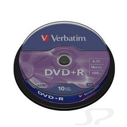 Диск Verbatim 43498 Диски DVD+R  4.7Gb 16х, 10 шт, Cake Box - 16144