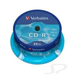 Диск Verbatim 43432 Диски CD-R  25 шт. 52-x 700Mb, Cake Box - 16088