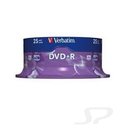 Диск Verbatim 43500 Диски DVD+R  4.7Gb 16х, 25 шт, Cake Box - 16152