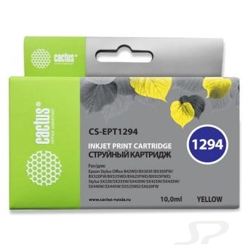 Жёлтый (Yellow) струйный картридж CACTUS CS-EPT1294 - 80627