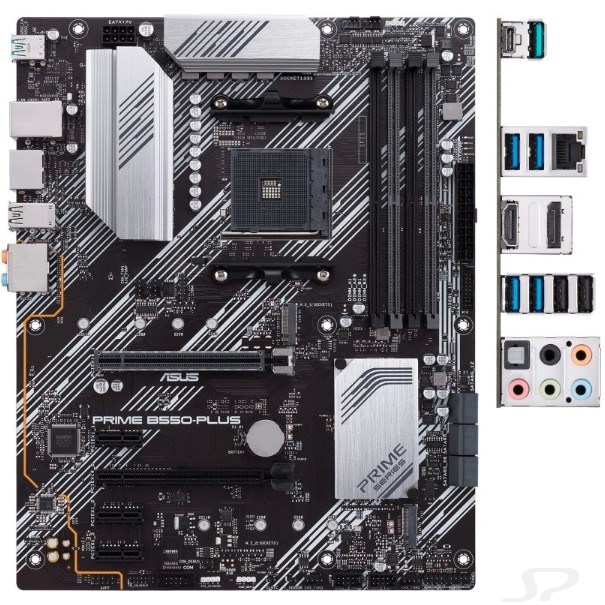 Asus Материнская плата  PRIME B550-PLUS Soc-AM4 AMD B550 4xDDR4 ATX AC`97 8ch 7.1 GbLAN RAID+HDMI+DP - 82318