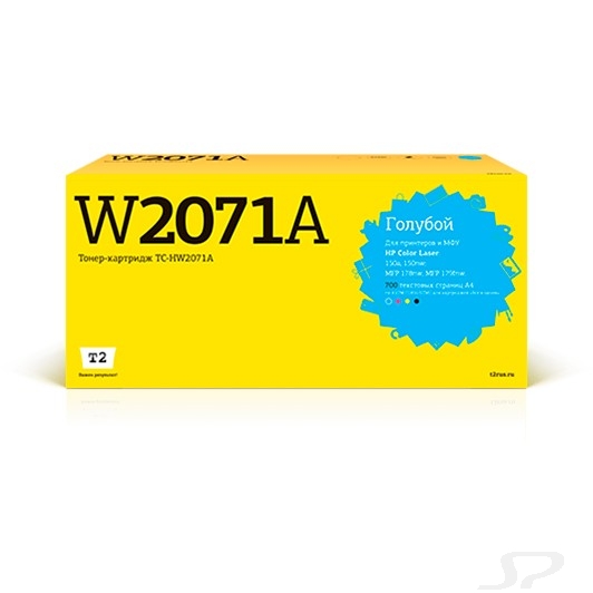 T2  W2071A  картридж TC-HW2071A для HP Color Laser 150a/150nw/MFP 178nw/MFP 179fnw (700 стр.) голубой, с чипом - 100199