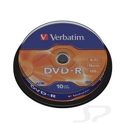 Диск Verbatim 43523 Диски DVD-R  4.7Gb 16х, 10 шт, Cake Box - 16120