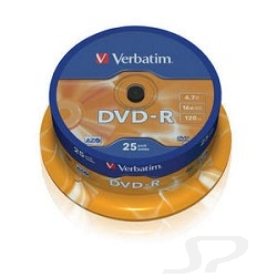 Диск Verbatim 43522 Диски DVD-R  4.7Gb 16-х, 25шт, Cake Box - 16121