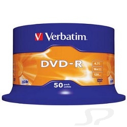 Диск Verbatim 43548 Диски DVD-R  4.7Gb 16-х, 50шт, Cake Box - 16125