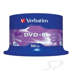 Диск Verbatim 43550 Диски DVD+R  4.7Gb 16-х , 50 шт, Cake Box - 16146