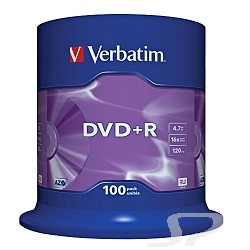 Диск Verbatim 43551 Диски DVD+R  4.7Gb 16-х, 100шт, Cake Box - 16143