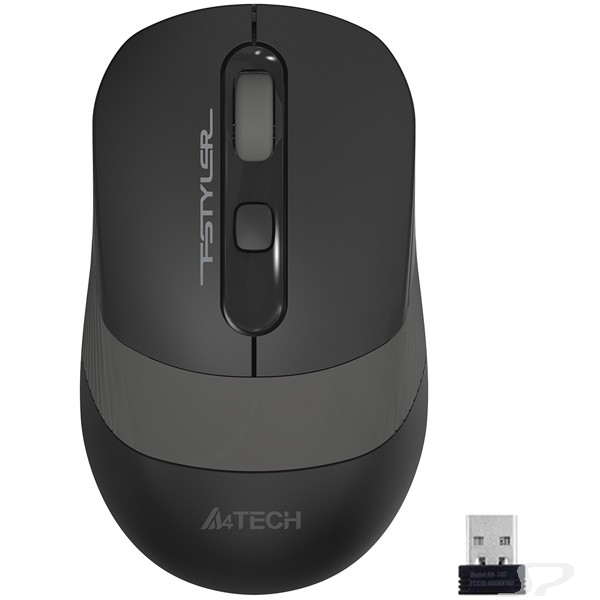 Мышь беспроводная A4Tech Fstyler FG10 , черный/серый , оптическая, 2000dpi , USB, 4 кнопки [1147564] - 91230