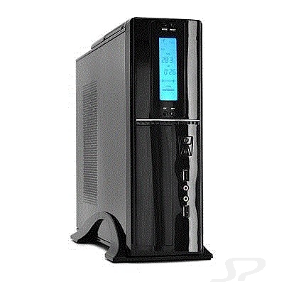 PowerCool Корпус S0506-300W (Desktop, Black, SFX 300W-80mm, 24+8pin, LCD + датч. темп.3шт) - 91072