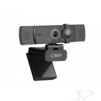 CBR CW 872FHD Black, Веб-камера с матрицей 5 МП, разрешение видео 1920х1080, USB 2.0, встроенный микрофон с шумоподавлением, автофокус, крепление на мониторе, шторка, длина кабеля 1,8 м, цвет чёрный - 92743