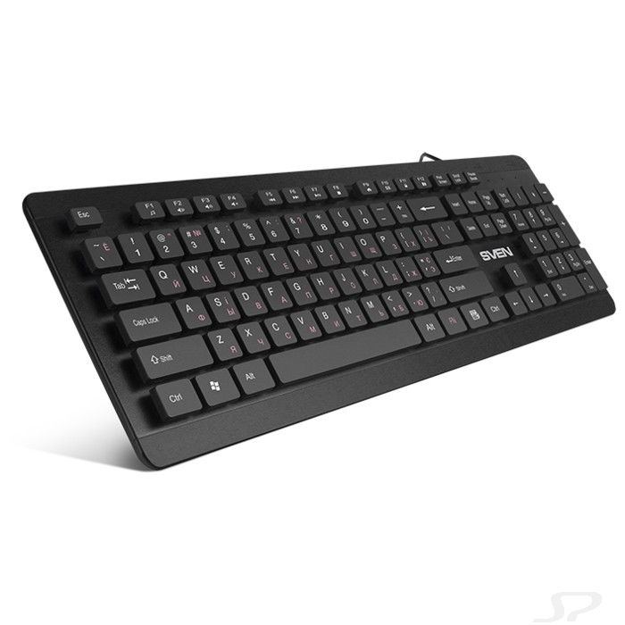 Клавиатура Sven KB-E5700H чёрная(104кл, USB-Hub*2, Slim, 12Fn,  островной тип кл.) - 91202