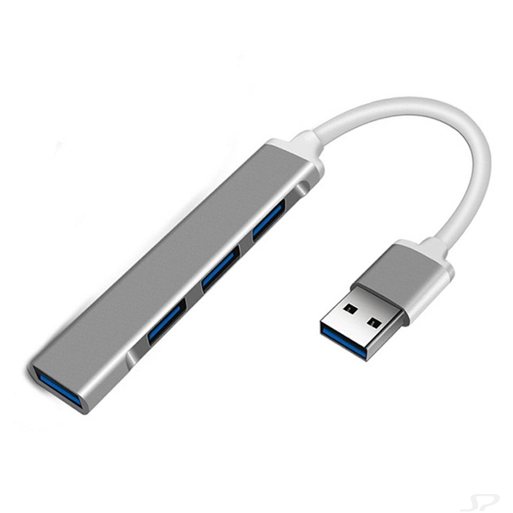 ORIENT CU-322, USB 3.0 (USB 3.1 Gen1)/USB 2.0 HUB 4 порта: 1xUSB3.0+3xUSB2.0, USB штекер тип А, алюминиевый корпус, серебристый (31234) - 91143
