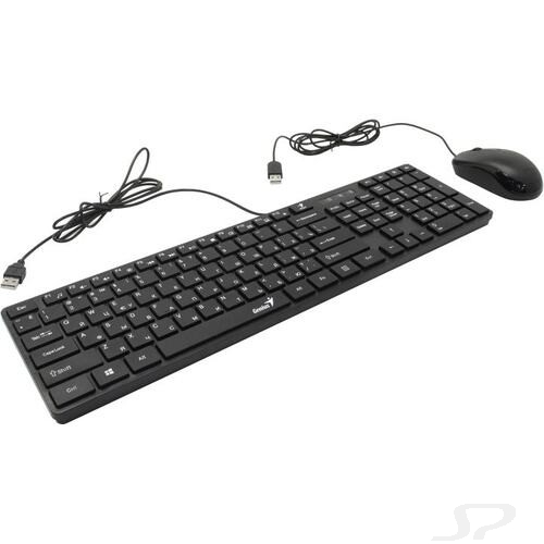 Комплект проводной Genius SlimStar C126 клавиатура+мышь, USB. Цвет: черный - 91254