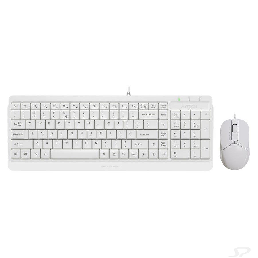 Клавиатура + мышь A4Tech Fstyler F1512 клав:белый мышь:белый USB (F1512 WHITE) - 93453