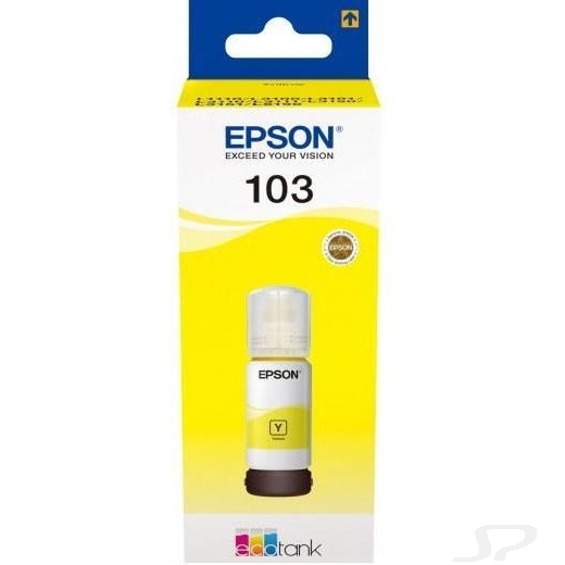 EPSON C13T00S44A  Контейнер 103 с желтыми чернилами для L1110/L3100/3101/3110/3150/3151, 65 мл.(cons ink) - 91549