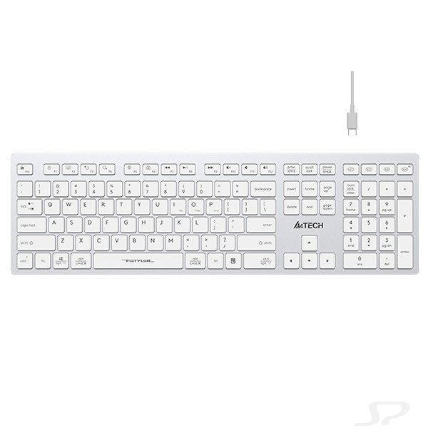Клавиатура A4Tech Fstyler FBX50C белый USB беспроводная BT/Radio slim Multimedia (FBX50C WHITE) - 98798