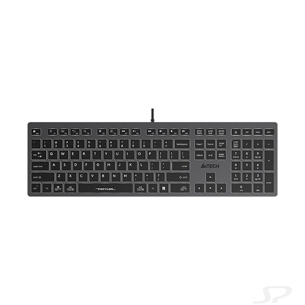 Клавиатура A4Tech Fstyler FX60H серый USB slim LED (FX60H GREY/NEON) [FX60H GREY/NEON] - 98806