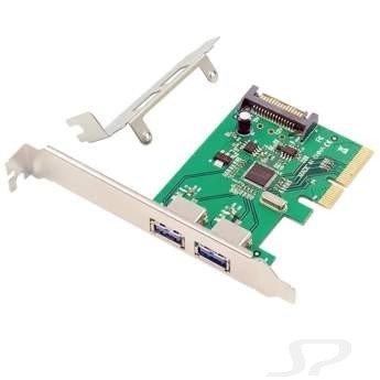 ORIENT AM-31U2PE-2A, Контроллер PCI-Ex4 v3.0, USB 3.2 Gen2 2-port ext Type-A, ASM1142 chipset, разъем доп.питания, в комплекте LP планка крепления (30046) - 98717