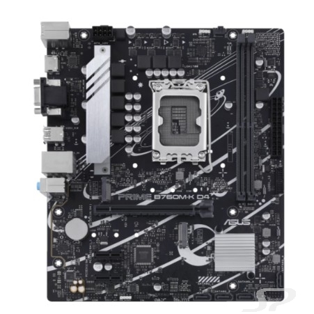 Asus Материнская плата  PRIME B760M-K D4, LGA1700 2xDDR4 4xSATA3 2xM.2 RAID VGA HDMI mATX - 90612