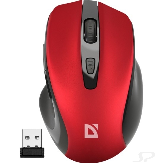 Defender Prime MB-053 { Беспроводная оптическая мышь,красный,6D,800-1600dpi,бесшумн } [52052] - 104257